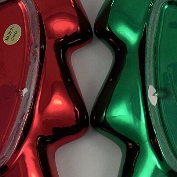 Holiday Tree Plates by Trimmings Etc. 4 Ceramic Metallic Small Serving Plates - Picture 11 of 11